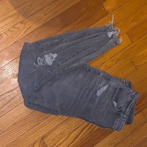 Grey American eagle skinny ripped jeans